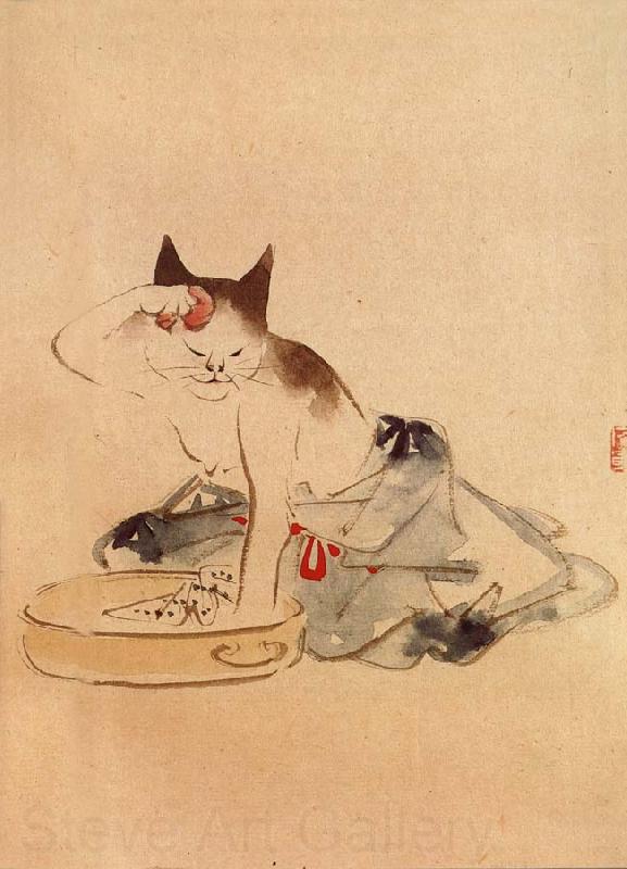 Hiroshige, Ando Cat Bathing